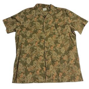 Mutual Weave Green Hawaiian Floral Button Down Shirt size XXL